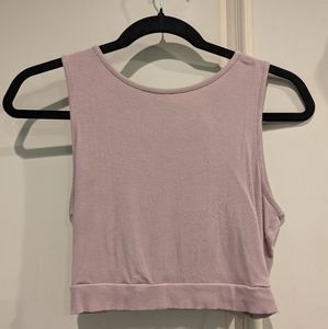 Purple open back Cropped Top
